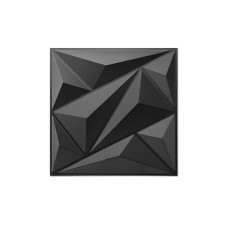 Art 3D Wall Panel for Interior Wall Décor, PVC Star Textured Wall Panels for Living Room Bedroom Office Lobby Hotel, Black 50 x50cm, 32 Sq. Ft (12 Pack)