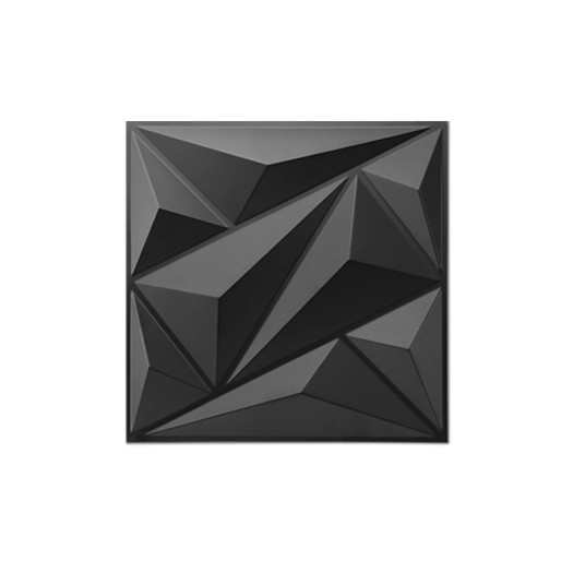 Art 3D Wall Panel for Interior Wall Décor, PVC Star Textured Wall Panels for Living Room Bedroom Office Lobby Hotel, Black 50 x50cm, 32 Sq. Ft (12 Pack)