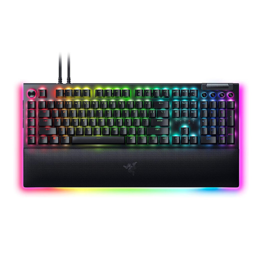 Razer BlackWidow V4 Pro Wired Mechanical Gaming Keyboard: Green Mechanical Switches - Clicky Tactile - Doubleshot ABS Keycaps - Command Dial - Programmable Macros - Chroma RGB - Magnetic Wrist Rest