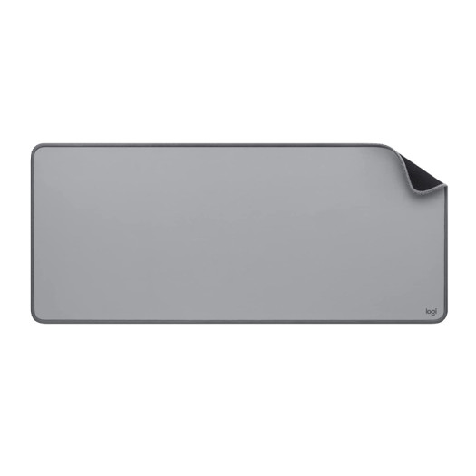 Logitech Desk Mat - Studio Series, Multifunctional Large Desk Pad, Extended Mouse Mat, Office Desk Protector with Anti-Slip Base, Spill-Resistant Durable Design, in Mid-Grey
