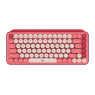Logitech POP Keys Mechanical Wireless Keyboard with Customizable Emoji Keys, Durable Compact Design, Bluetooth or USB Connectivity, Multi-Device, OS Compatible - Heartbreaker Rose