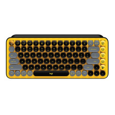 Logitech POP Keys Mechanical Wireless Keyboard with Customizable Emoji Keys, Durable Compact Design, Bluetooth or USB Connectivity, Multi-Device, OS Compatible - Blast Yellow