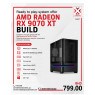 READY TO PLAY SYSTEM - RX 9070 XT Build 16GB,RYZEN 7 7800X3D,GIGABYTE EAGLE B850M, 16GB DDR5 RAM, 1TB NVMe SSD, LM240 Liquid Cooler, 700W Power Supply, AP202 case, RTP # 4667
