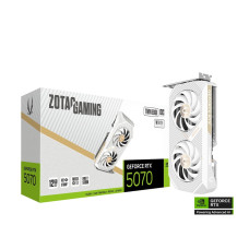 ZOTAC GAMING GeForce RTX 5070 Twin Edge OC Graphics Card, 12GB GDDR7 192-Bit Memory, 2542 MHz Engine Clock, 28 Gbps Memory Clock, 6144 CUDA Cores, PCI Express 5.0 x16, White | ZT-B50700Q-10P