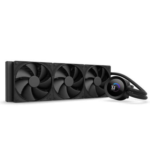 NZXT Kraken Plus 360 - AIO CPU Liquid Cooler - 360mm Radiator - 3 x F120P Fans - Adjustable 1.54" Square LCD - AMD® AM5, AM4 - Intel® LGA 1851/1700, 1200/115X - Black