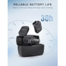 FIFINE Wireless Lavalier Microphone for iPhone/Android/Camera, 2 Pack Cordless Lapel Mic System for Vlog Recording Video YouTube/TikTok Interview, Condenser Clip-On Microphone with Charging Case-M9
