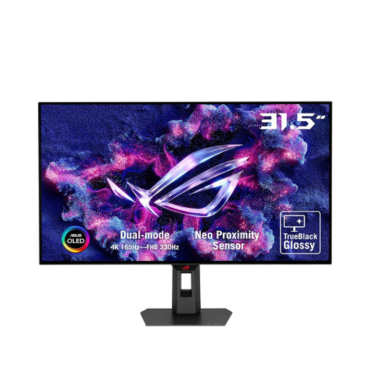 ASUS ROG Strix 32” 4K OLED Gaming Monitor (XG32UCWG) - TrueBlack Glossy OLED, Dual Mode (4K@165Hz, FHD@330Hz), 0.03ms, G-SYNC Compatible, Neo Proximity Sensor, USB-C, HDMI 2.1