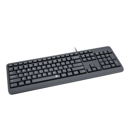 Redragon BK-7092 Full-Sized Office Keyboard, Wired USB Connection, 14 FN Hot Keys, Ergonomic Design, Matte Black | BK-7092