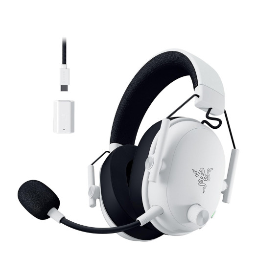 Razer BlackShark V3 Wireless PC Gaming Headset, 50mm Drivers, White | Super Wideband Mic, 2.4 GHz, Bluetooth, USB, Works with Mac, PS5, Nintendo Switch, Smartphone, 70 Hr Battery