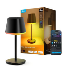 Govee Smart Cordless Table Lamp Classic (No Adapter), RGBIC Desk Lamp | Rechargeable Table Lamp for Bedroom, Living Room, Portable Lamp Works with Matter, Bedside Lamp with 72 Scenes Modes, 500lm | H1741011