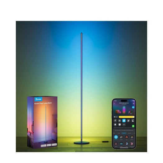 Govee RGBIC Floor Lamp Basic H6076163 ,1000lm LED Corner Lamp | Works with Alexa, Smart Modern Floor Lamp with Music Sync and Color Changing Standing Lamp for Bedroom Living Room Blue