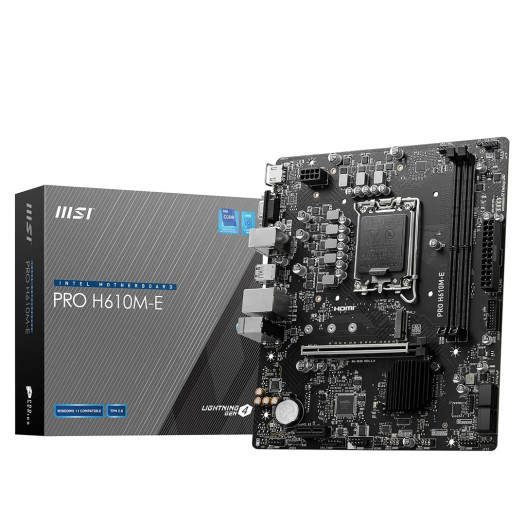 MSI PRO H610M-E DDR4 Intel H610 LGA 1700 DDR4 64GB Micro ATX Motherboard