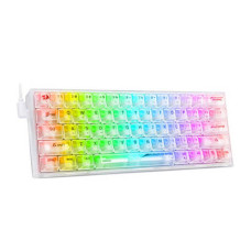 Redragon K617CT-RGB Wired 60% Compact Gaming Keyboard, 61 Keys, Transparent Switches, RGB Backlit, Detachable USB-C, FPS Optimized, US QWERTY, White Transparent | K617CT-RGB