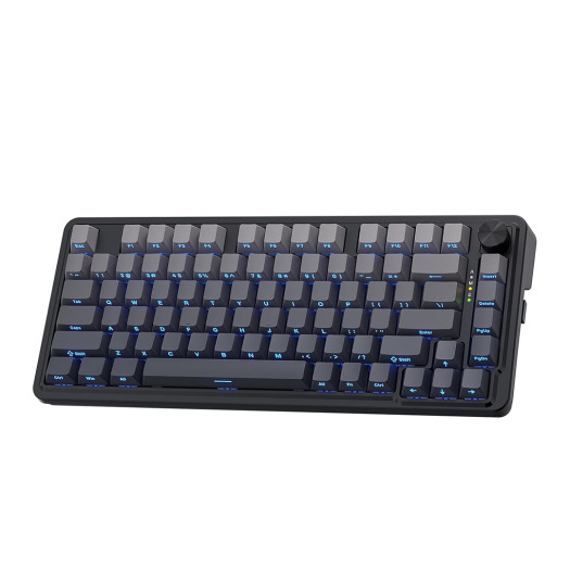 Redragon UCAL K673SP-PRO Wireless Gaming Keyboard, 75% Layout, Tri-Mode, Side-Printed Keycaps, Gasket Mount, Mint Mambo Switches, Control Knob, Black/Gray | K673SP-RGB-PRO