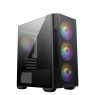MSI MAG FORGE M100R Mid Tower Gaming Computer Case 'Black, 3x 120mm ARGB PWM Fans, 1x 120mm Fan, 1-6 ARGB Hub, Tempered Glass, MSI Center, mATX, mini-ITX'