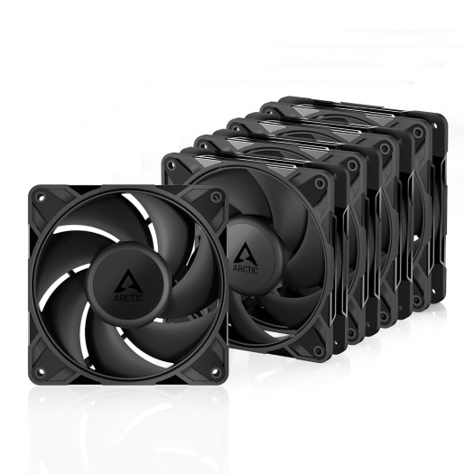 ARCTIC P12 Pro PST - 5 Pack - Powerful Premium Fan, 120 mm PWM Fan with Y-Cable Splitter, 600-3000 RPM, 0 RPM <5% PWM, Fluid Dynamic Bearing, 4-Pin - Black