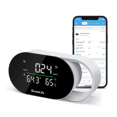 GoveeLife Smart Air Quality Monitor with PM2.5 H5106, LED Display Wired | Indoor temperature humidity sensors, 2s refresh, 2-year data storage, for home & office, 2.4G Wi-Fi only