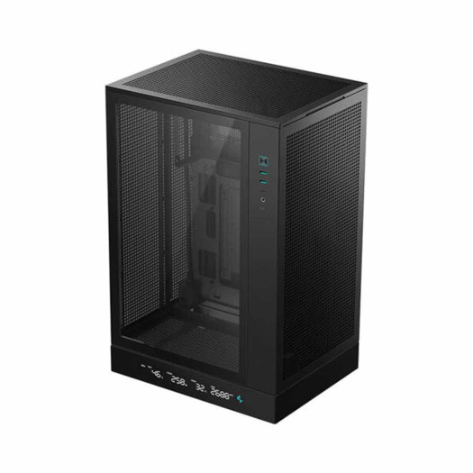 DeepCool CH270 DIGITAL Micro-ATX Computer Case, Up to 360mm Radiator, Up to 6x 120mm Fan Support, 4x Expansion Slots, Tempered Glass Side Panel, Wraparound Mesh Panels, Black | R-CH270-BKNDM0-G-1