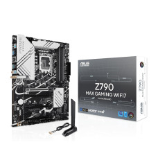 ASUS Z790 MAX Gaming WIFI7 Intel Z790 (LGA 1700) ATX Motherboard with PCIe 5.0, Three M.2 Slots, 14+1 DrMOS, DDR5, WiFi 7, Realtek 1Gb LAN, HDMI, USB 20Gbps Type-C®, Thunderbolt™ (USB4®), Aura Sync