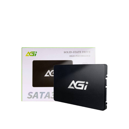 AGI AI238 Internal SSD, 512GB Capacity, 2.5" Form Factor, 6Gb/s SATA III Interface, 3D NAND Flash, SLC Cache, Up to 550MB/s Read & 510MB/s Write, Black | AI238