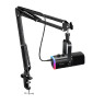 FIFINE XLR/USB Gaming Microphone Set, Dynamic PC Mic for Streaming Podcasting, Computer RGB Mic Kit with Boom Arm Stand, Mute Button, Headphones Jack, for Recording Vocal Voice-Over-AmpliGame AM8T