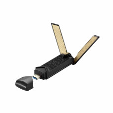 ASUS USB-AX56 Dual Band AX1800 WiFi Adapter, 1800 Mbps, WPA3 Security, 4 GHz/5 GHz Frequency, High Efficiency, Plug & Play, Black | 90IG06H0-MO0R10