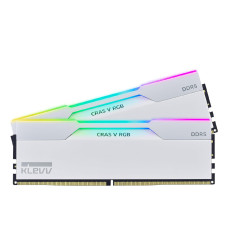 KLEVV CRAS V RGB DDR5 64GB (2x32GB) 6400MHz CL32 SK Hynix A-Die 1.35V Gaming Desktop Ram Memory XMP 3.0 / AMD Expo Ready - White (KD5BGUA80-64A320J