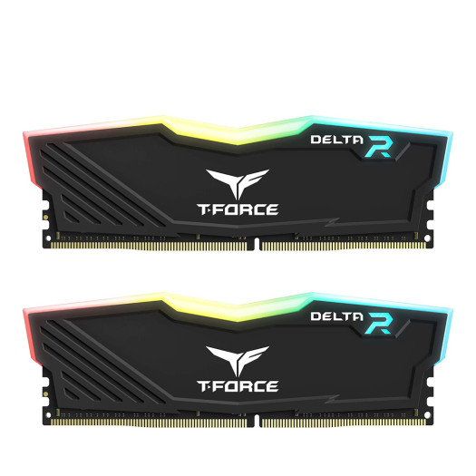 TEAMGROUP T-Force Delta RGB DDR4 16GB (2x8GB) 3200MHz (PC4-25600) CL16 Desktop Memory Module ram Black - TF3D416G3200HC16CDC01