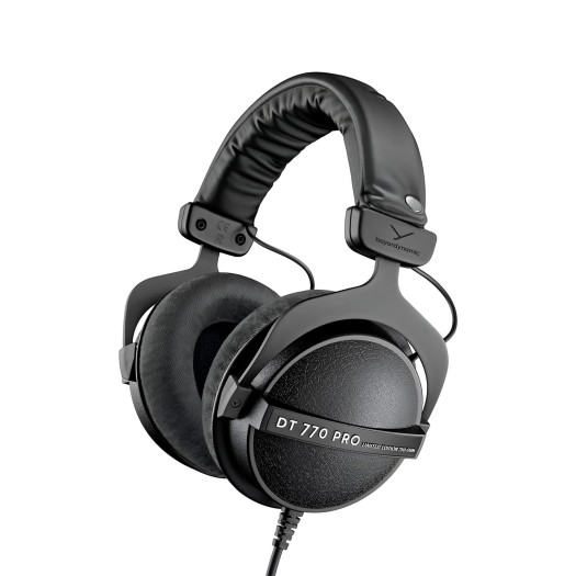 beyerdynamic DT 770 PRO, 250 Ohm, Closed Back, Over Ear, Wired Professional Studio Headphones, Audio Monitors, Audiophile, 3m Coiled Cable, Black with Limited Edition Black Velour Ear Pads 