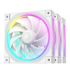 DeepCool FL12 120mm Case Fans, 2150 RPM Fan Speed, 55 CFM Fan Airflow, Fluid Dynamic Bearing Type, 4-Pin PWM Fan Connector, Addressable RGB LED, Pack of 3, White | R-FL12-WHAPN3-G