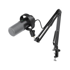 FIFINE K688 Podcast Microphone Kit, USB/XLR Dynamic Microphone with Boom Arm for PC/XLR Mixer, Gaming Mic with Mute Button, Headphone Jack for Vocal, Voice-Over, Streaming, Music Recording -K688CT