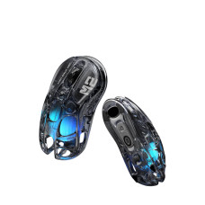 GravaStar Mercury M2 Wireless Gaming Mouse, Lightweight Magnesium Alloy, 26,000 DPI, PAW3395DM Sensor, 5 Programmable Buttons, 650 IPS acceleration, Transparent Black | M2