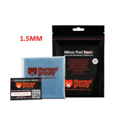 Thermal Grizzly Minus Pad Basic - 100x100x1.5mm Thermal Interface Pad, Electrically Non-Conductive, High Thermal Conductivity & Compressibility for SSDs, GPUs & Electronics