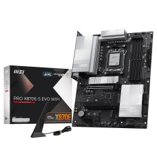 MSI PRO X870E-S EVO WiFi Motherboard, ATX - Supports AMD Ryzen 9000/8000 / 7000 Processors, AM5-60A SPS VRM, DDR5 Memory Boost (up to 8200+ MT/s OC), PCIe 5.0 x16, M.2 Gen5, Wi-Fi 7, 5G LAN