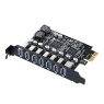 7-Port USB 3.0 PCIe Expansion Card for Desktop PC, 5Gbps SuperSpeed Data Transfer, PCI Express to USB 3.0 Hub Card with Dedicated Channels & UASP Support, Plug & Play, Windows 11/10/8/7/XP/Vista/Linux