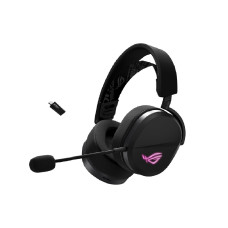 ASUS ROG Pelta Wireless Gaming Headset with Detachable Mic – Tri-Mode (BT, 2.4GHz, USB-C) 50mm Titanium-Plated Drivers, 70Hr Battery, Ergonomic, Lightweight, for PC, PS5, PS4, Switch, Mobile - Black