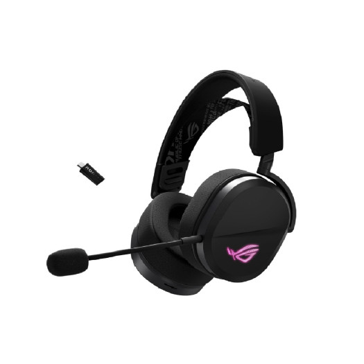 ASUS ROG Pelta Wireless Gaming Headset with Detachable Mic – Tri-Mode (BT, 2.4GHz, USB-C) 50mm Titanium-Plated Drivers, 70Hr Battery, Ergonomic, Lightweight, for PC, PS5, PS4, Switch, Mobile - Black