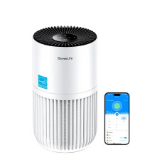 GoveeLife Smart Mini Air Purifier for Bedroom, with App & Alexa Control | HEPA Filter, Portable Air Cleaner with 3 Speeds, 2 Modes, Aroma for Pet Hair, Odors, Pollen, Home, White H7126