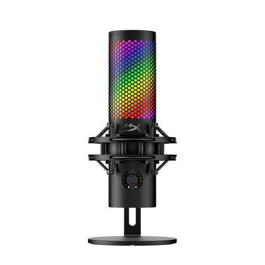 HyperX QuadCast 2 S – USB Microphone, with RGB Lighting, Streaming and Podcasting, with On-Board Controls, LED Lighting, Removable Shock Mount, PC, Mac, USB-C - Black