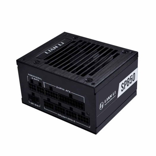 Lian Li SP V2 Gold - 850 Watt SFX Form Factor Power Supply with Native 12V-2x6 Cable - Low Noise - 80 Plus Gold Efficiency - ATX 3.1 & PCIe 5.0 Compliant - 92mm FDB Fan Black (SP850G.B)
