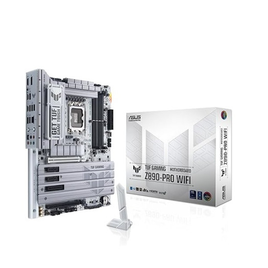 ASUS TUF Gaming Z890-PRO WiFi Z890 LGA 1851 ATX Motherboard, Intel® Core™ Ultra Series 2 Ready, Advanced AI PC-Ready, 16+1+2+1 Stages, DDR5, PCIe® 5.0, Thunderbolt 4 Type-C, 4X M.2, Wi-Fi 7, 2.5Gb