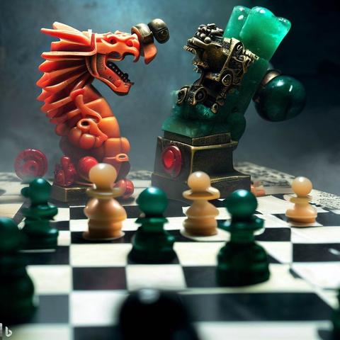 #JadeAndCoral #ChessPieces by #BingAI