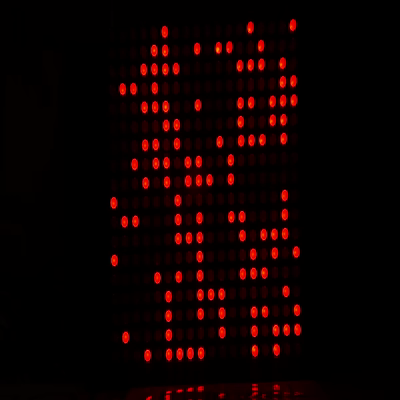 Video of the Super-Computron 4500 retro-supercomputer light toy/prop, built from a kit I sell on Etsy.

It is a grid of 18x18 slow-flashing LEDs that create constantly morphing patterns that fool the mind into thinking there's something deeper going on.  Available in a choice of colours, this one is red.