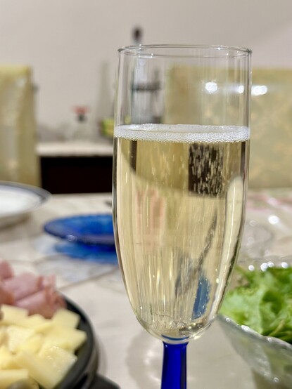 Closeup of a champagne glass