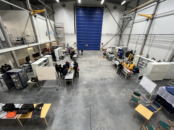 View of the integration hall assigned for the teams participating of this year's BEXUS campaign at the European Space Range (ESRANGE) located in the polar circle near the Swedish city of Kiruna.