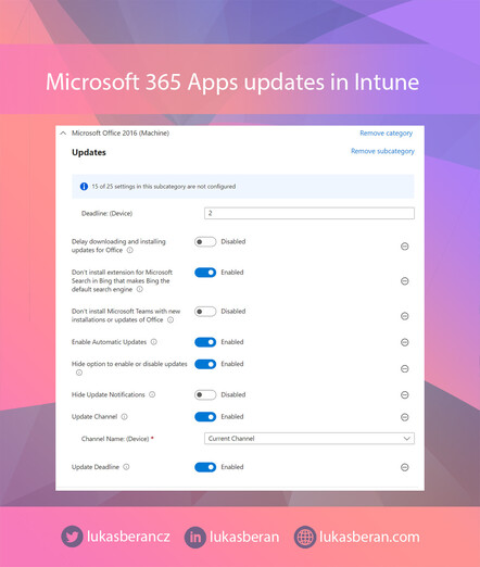 Microsoft 365 Apps updates in Intune