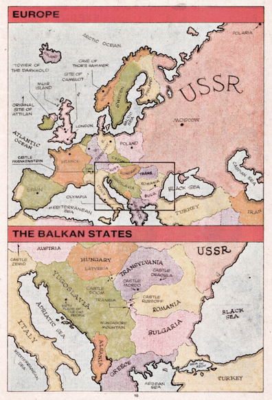 Comic map of Europe