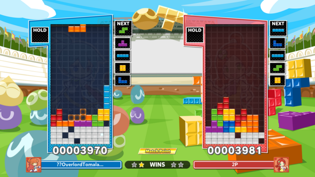 A two player match of tetris!