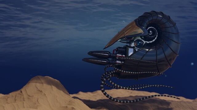 Robot / Mech Nautilus in underwater scene