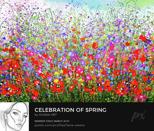 Wildflower Celebration Meadows is a mesmerizing artwork that captures the essence of spring and the beauty of wildflowers in vibrant colors. This artwork pays tribute to countryside meadows, evoking feelings of love, charm, and magic. The artist skillfully uses splatter technique to create a sense of movement and energy within the painting. The composition is filled with a variety of wildflowers, each delicately painted with great attention to detail. The overall effect is a captivating and enchanting scene that transports viewers to a world of natural wonder.
#WildflowerCelebrationMeadows #TributeToCountrysideMeadows #LoveCharmMagic #SplatterTechnique #SpringWildflowers #VibrantColors #EnchantingScene #NaturalWonder #OlenaArt #Artwork #Wildflowers #Spring #Countryside #Beauty #Mesmerizing @FineArtAmerica  @shoppixels